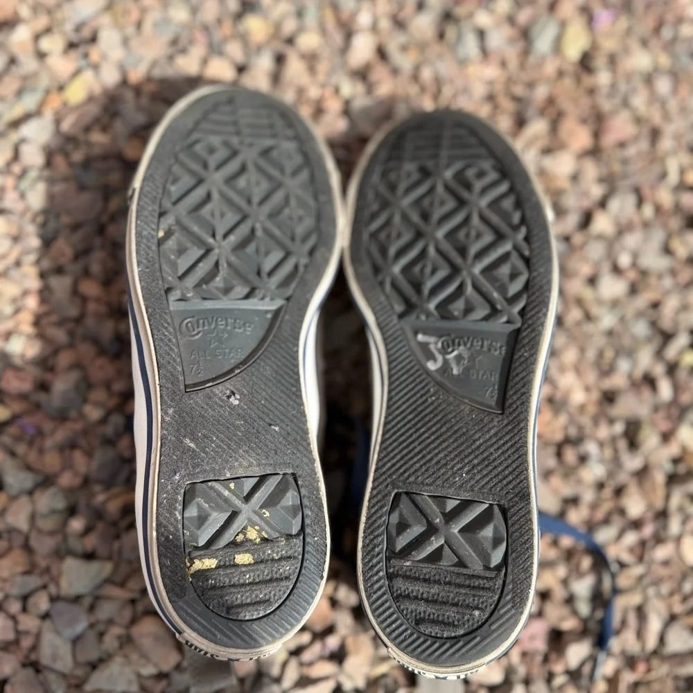 Converse Men's Navy and Gray Sneakers - Picture 4 of 5